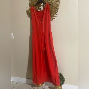 Elegant Red Sleeveless Dress